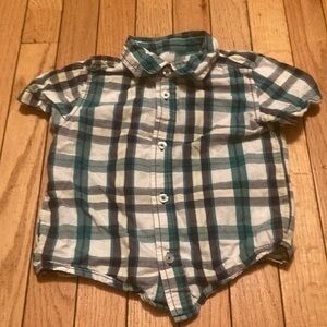 10/$5 Blue and Gray Plaid Button Shirt